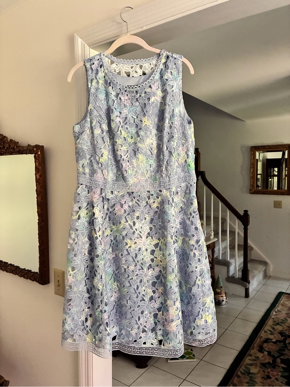 Isaac Mizrahi Pastel Lace Overlay Dress